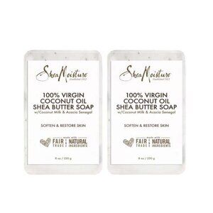 2 Shea Moisture 100% Virgin Coconut Oil Shea Butter Body Soaps